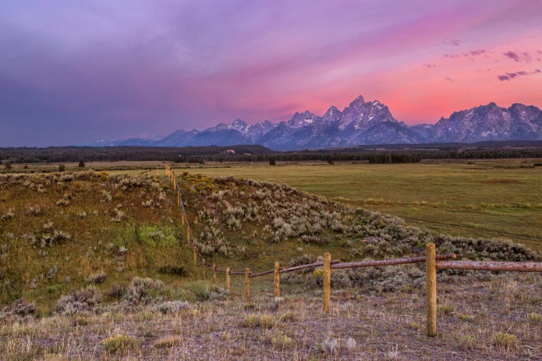 jackson hole, grand tetons, sunrise, triangle x ranch